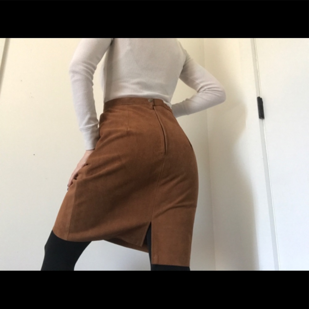 Lisa Cohen For Phoenix Vintage Suede Leather Skirt - Picture 6 of 16